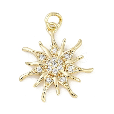 Rack Plating Brass Micro Pave Cubic Zirconia Pendants KK-H509-21G-02-1
