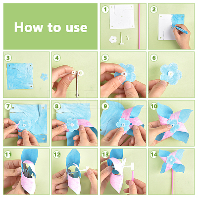 Paper & PVC Blank DIY Pinwheels Craft for Kids Art and Craft DIY-WH0128-20-1