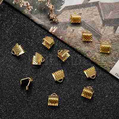 Iron Ribbon Crimp Ends IFIN-ZX025-G-1