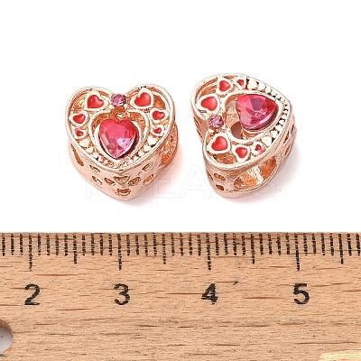 Rack Plating Alloy Rhinestone European Beads PALLOY-S189-47RG-1