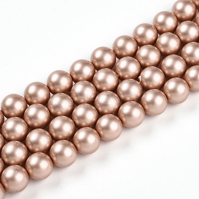 Baking Paint Pearlized Glass Pearl Bead Strands HY-N002-8mm-C02-1