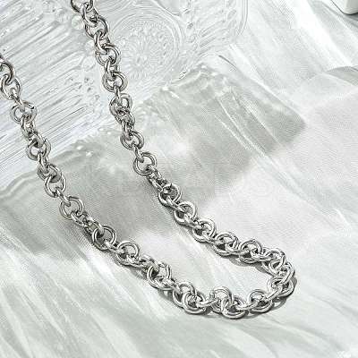 Non-Tarnish 304 Stainless Steel Rolo Chains Necklaces LS-NJEW-F297-02P-1