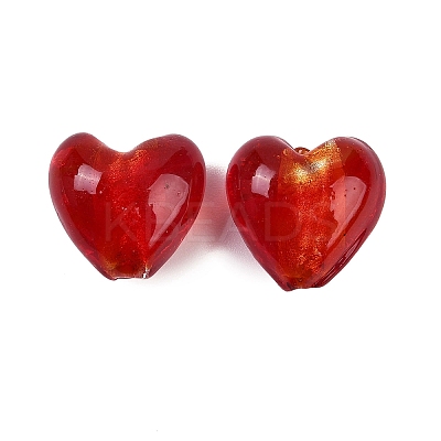 Handmade Silver Foil Lampwork Glass Beads LAMP-Q005-06D-1