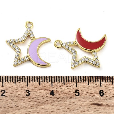 Brass Brass Micro Pave Cubic Zirconia Pendants KK-F871-17G-1