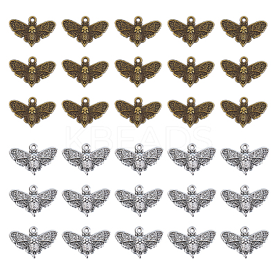 100Pcs 2 Colors Tibetan Style Alloy Pendants FIND-DC0006-17-1
