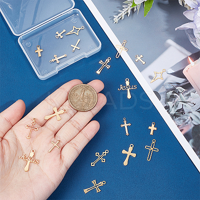20Pcs 10 Style PVD Vacuum Plating 304 Stainless Steel Pendants STAS-UN0042-24-1
