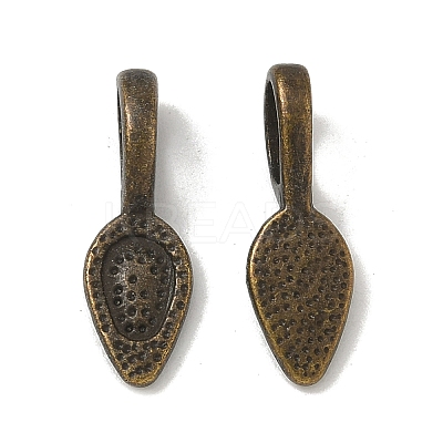 Tibetan Style Alloy Glue-on Flat Pad Bails TIBEP-Q064-183AB-NR-1