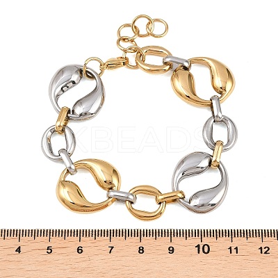 304 Stainless Steel Two Tone Chain Bracelets BJEW-P381-01A-A-1