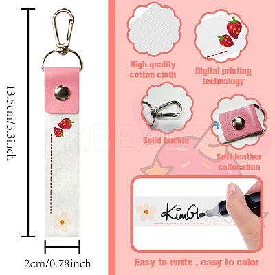 PU Leather & Cotton Name Marker Keychain AJEW-WH0514-015-1