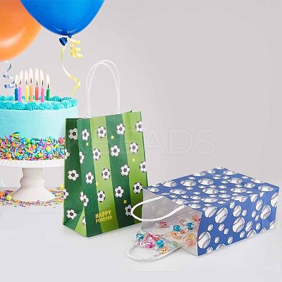 25Pcs 5 Colors Rectangle with Sport Good Pattern Paper Bags CARB-OC0001-01-1
