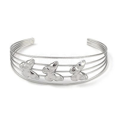 Non-Tarnish 304 Stainless Steel Hollow Open Cuff Bangles BJEW-Q348-03P-10-1
