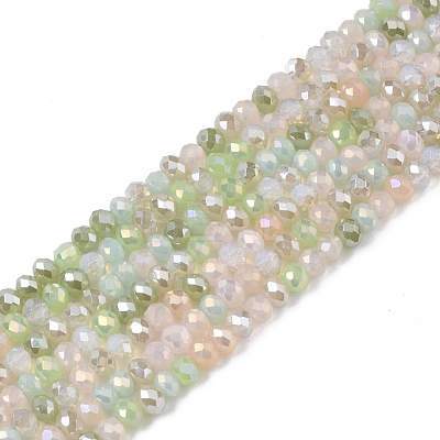 Electroplate Glass Beads Strands EGLA-S192-001A-B03-1