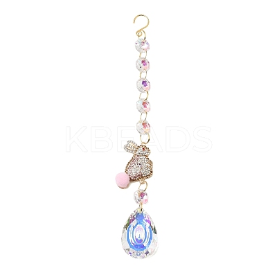 Alloy Rhinestones & Glass Charm Suncatchers HJEW-E013-01G-I-1