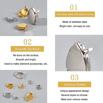 201 Stainless Steel Sew on Prong Settings STAS-NB0004-30-1