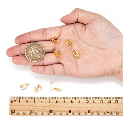 Brass Clip-on Earring Findings EC110-G-1