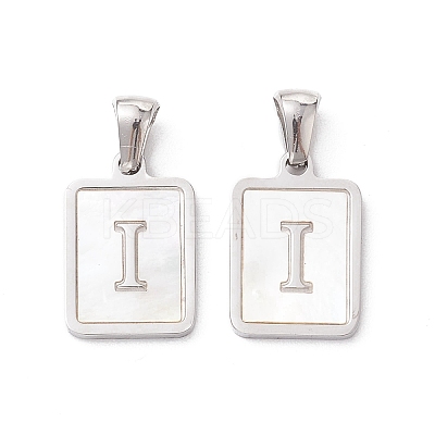 304 Stainless Steel Pave Shell Pendants STAS-G327-01P-I-1