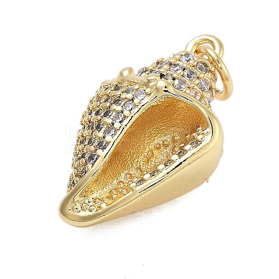 Brass With Cubic Zirconia Pendants KK-Q006-07G-1