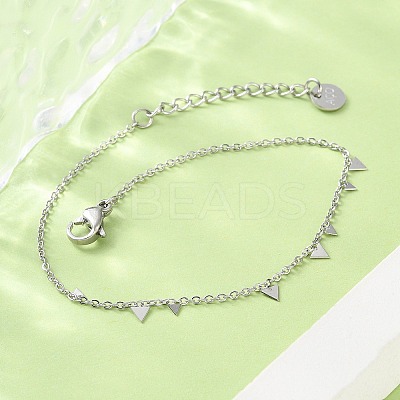 304 Stainless Steel Cable Chain Bracelets for Women BJEW-A036-20P-1