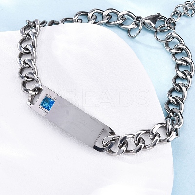 201 Stainless Steel Cuban Link Chain Bracelets BJEW-B078-162P-1