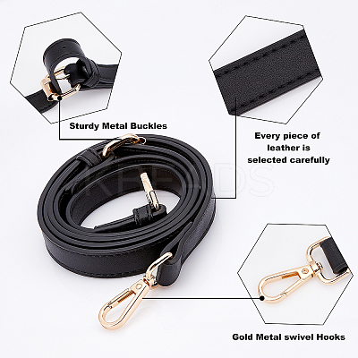 2Pcs PU Leather Bag Strap and Acrylic & CCB Plastic Link Chains Bag Handles FIND-GF0001-60-1