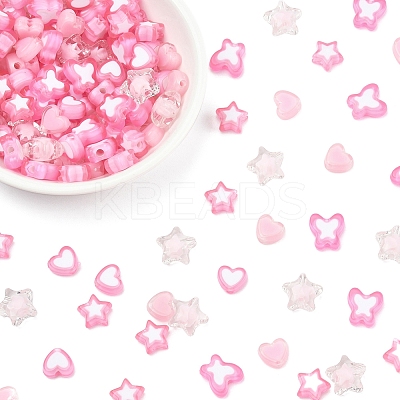 200Pcs 5 Styles Transparent Acrylic Beads TACR-FS0001-54A-1