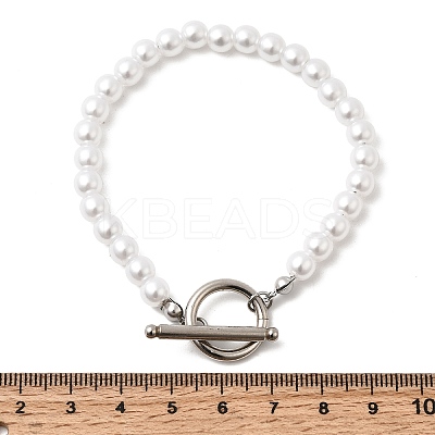 Plastic Pearl Beaded Bracelets for Women BJEW-L716-02P-1