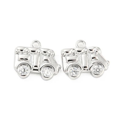Brass Micro Pave Cubic Zirconia Pendants KK-E090-17P-1