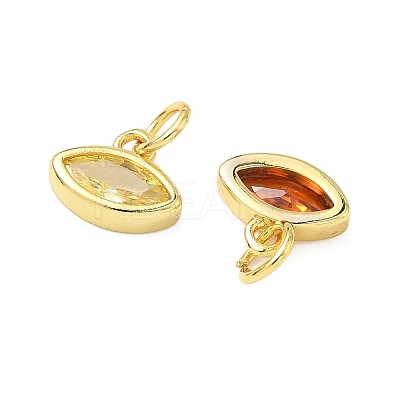 Brass Micro Pave Cubic Zirconia Pendants KK-L264-04G-1