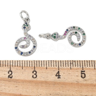 Brass Micro Pave Cubic Zirconia Pendants KK-U056-49P-1
