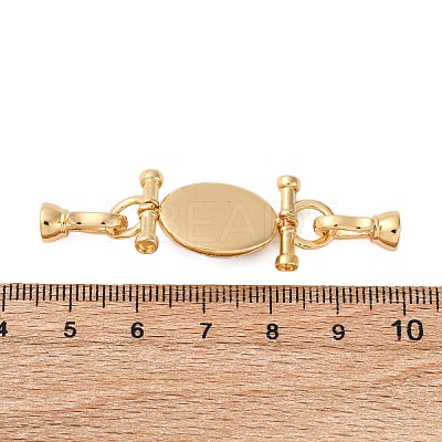 Flat Round Brass Fold Over Clasps KK-A256-01G-1
