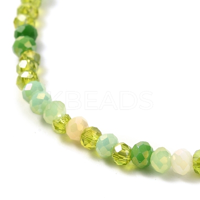 Faceted Round Glass Beads Stretch Bracelet for Teen Girl Women BJEW-JB07072-04-1