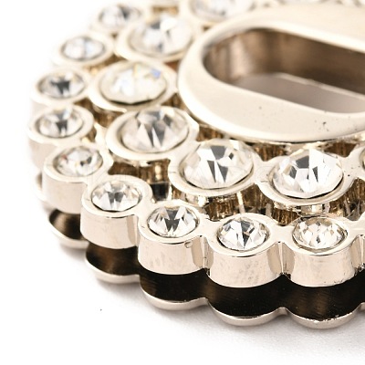 Flat Round Zinc Alloy with Rhinestones Bag Twist Lock Clasps PALLOY-A068-03P-1