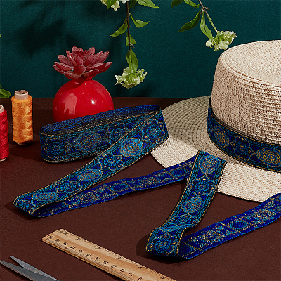 Ethnic Style Embroidery Polyester Ribbons OCOR-WH0066-07A-1