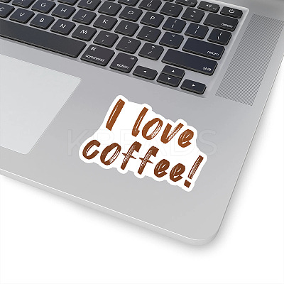 50Pcs Coffee PVC Stickers PW-WG50366-01-1
