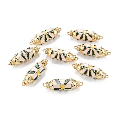Real 18K Gold Plated Brass Micro Pave Clear Cubic Zirconia Links Connectors ZIRC-A020-24G-1