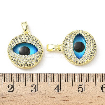 Printed Brass Micro Pave Cubic Zirconia with Glass Pendants KK-Z134-17G-03-1