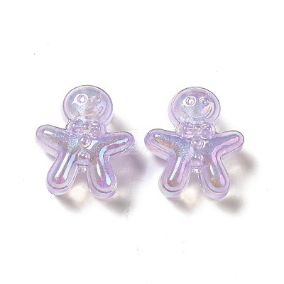 UV Plating Rainbow Iridescent Acrylic Beads PACR-M002-11E-1