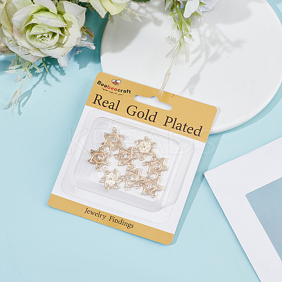 16Pcs Brass Micro Pave Clear Cubic Zirconia Pendants KK-BBC0017-23-1
