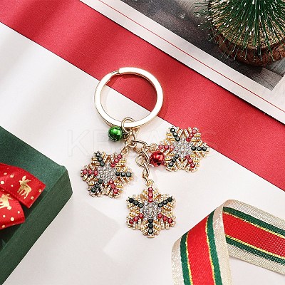 Snowflake Alloy Rhinestone Keychain KEYC-YW00108-03-1