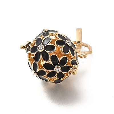 Alloy Crystal Rhinestone Bead Cage Pendants ENAM-M047-04G-B-1
