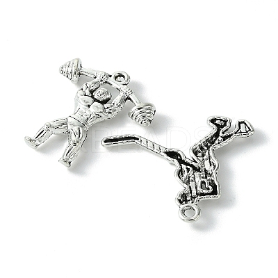 32Pcs 8 Styles Tibetan Style Sports Theme Alloy Pendants FIND-FS0002-37-1