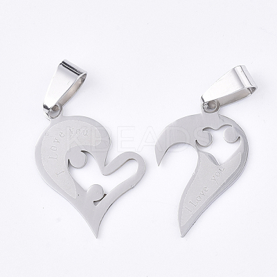 Non-Tarnish 201 Stainless Steel Split Pendants STAS-T048-17-1