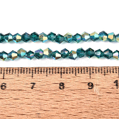 AB Color Plated Transparent Glass Beads Strands GLAA-G127-01-01G-1