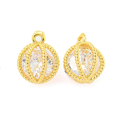 Brass Pave Cubic Zirconia Pendants KK-M286-17G-1