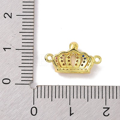 Real 18K Gold Plated Brass Micro Pave Cubic Zirconia Connector Charms X-KK-L209-045G-01-1