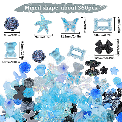 4 Bags 2 Style Resin Cabochons MRMJ-SC0001-21-1