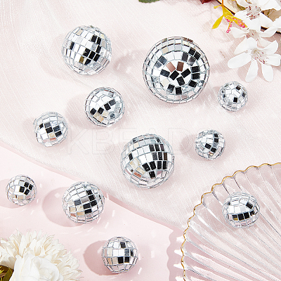 11Pcs 5 Style Plastic & Glass Disco Ball Cake Decorations FEPA-CP0001-01-1