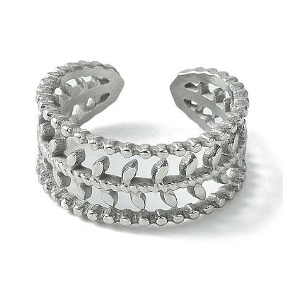 Non-Tarnish 304 Stainless Steel Open Cuff Ring LS-RJEW-L110-045P-1