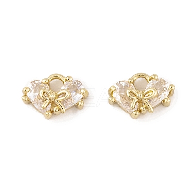 Brass Micro Pave Clear Cubic Zirconia Charms LS-KK-L212-20G-1
