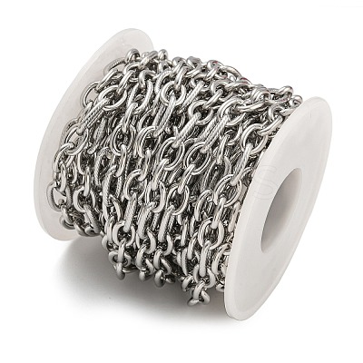 304 Stainless Steel Oval Link Chains CHS-G038-05P-1